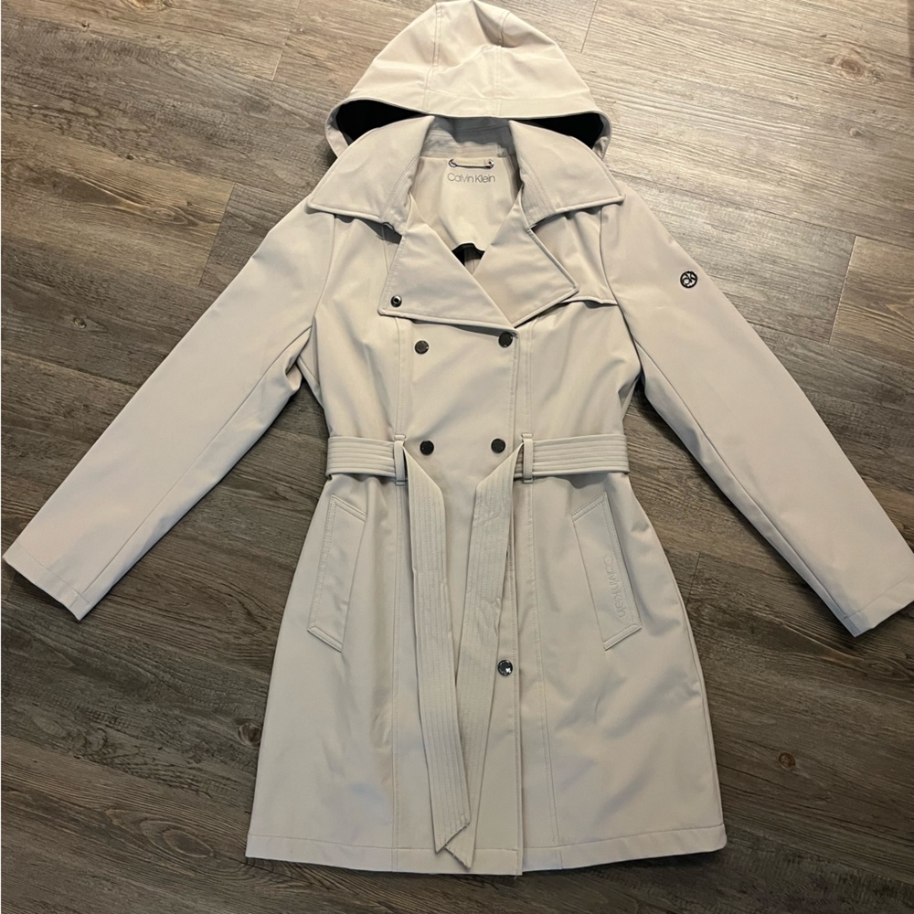 Calvin Klein light tan trench coat